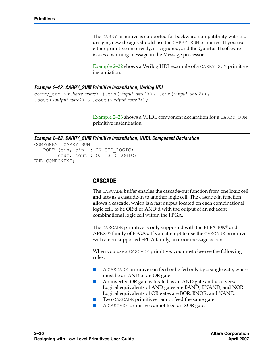 Cascade | Altera Designing With Low-Level Primitives User Manual | Page 52 / 56