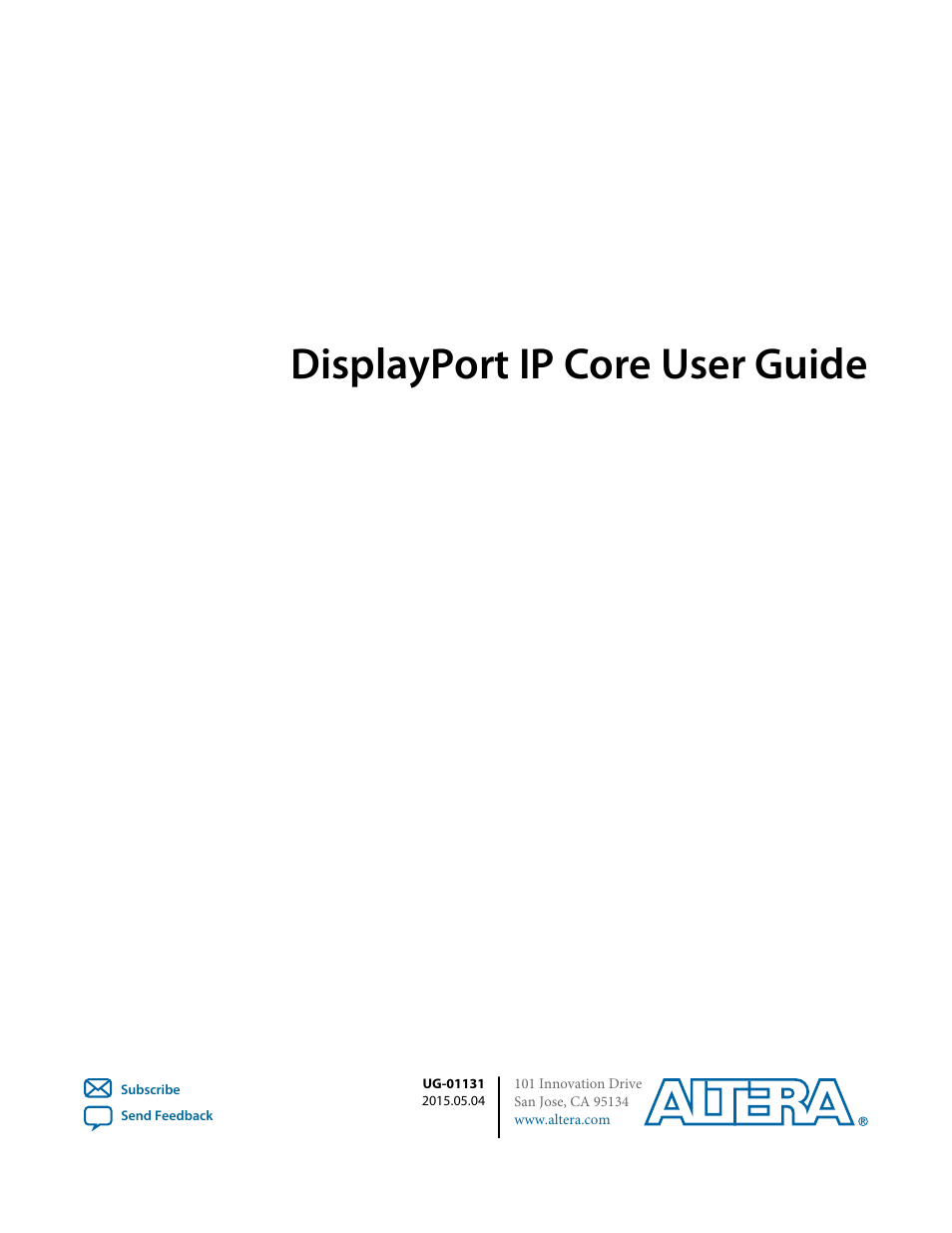 Altera DisplayPort MegaCore Function User Manual | 195 pages