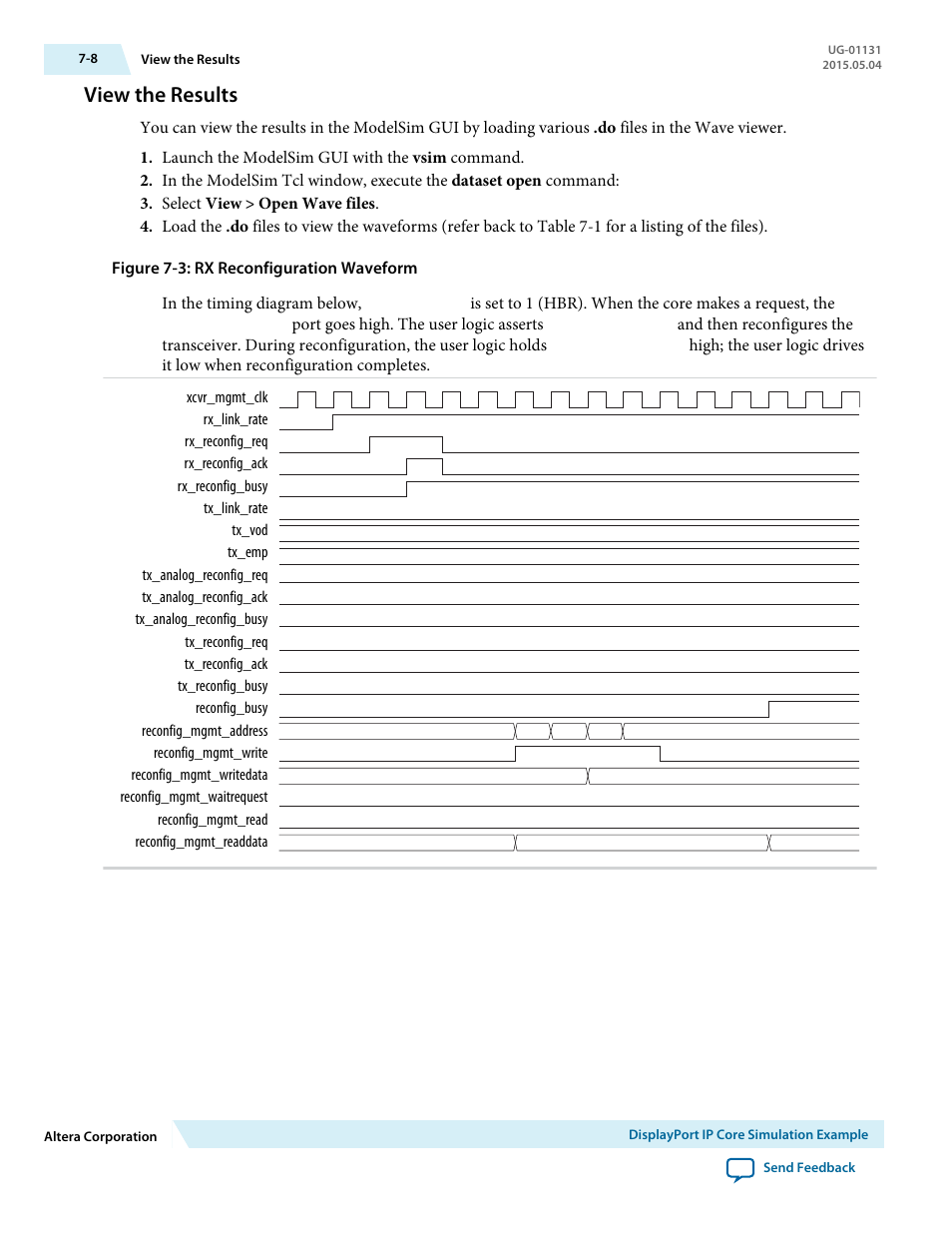 View the results, View the results -8 | Altera DisplayPort MegaCore Function User Manual | Page 96 / 195