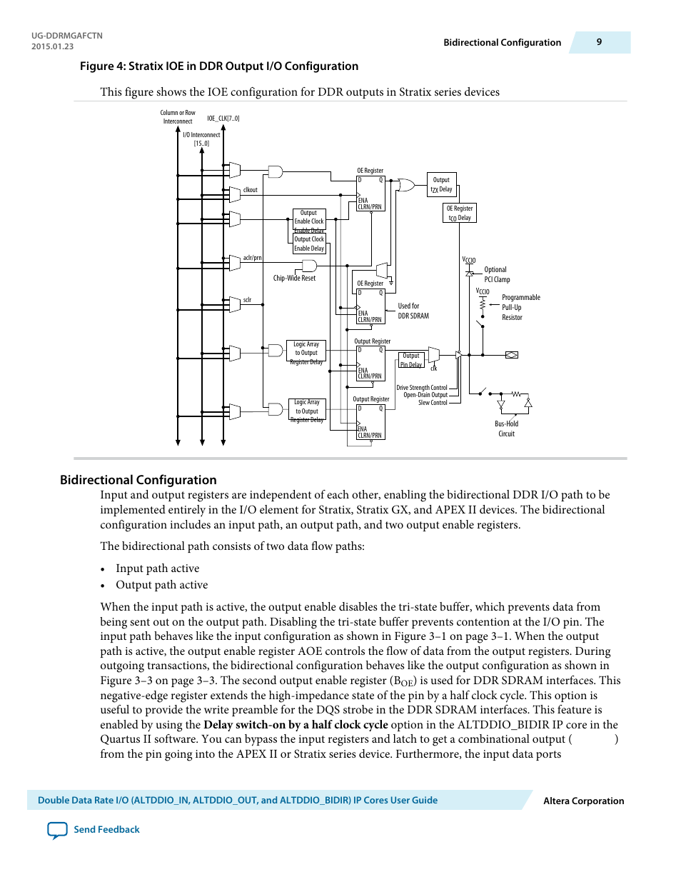 Bidirectional configuration | Altera Double Data Rate I/O User Manual | Page 9 / 22