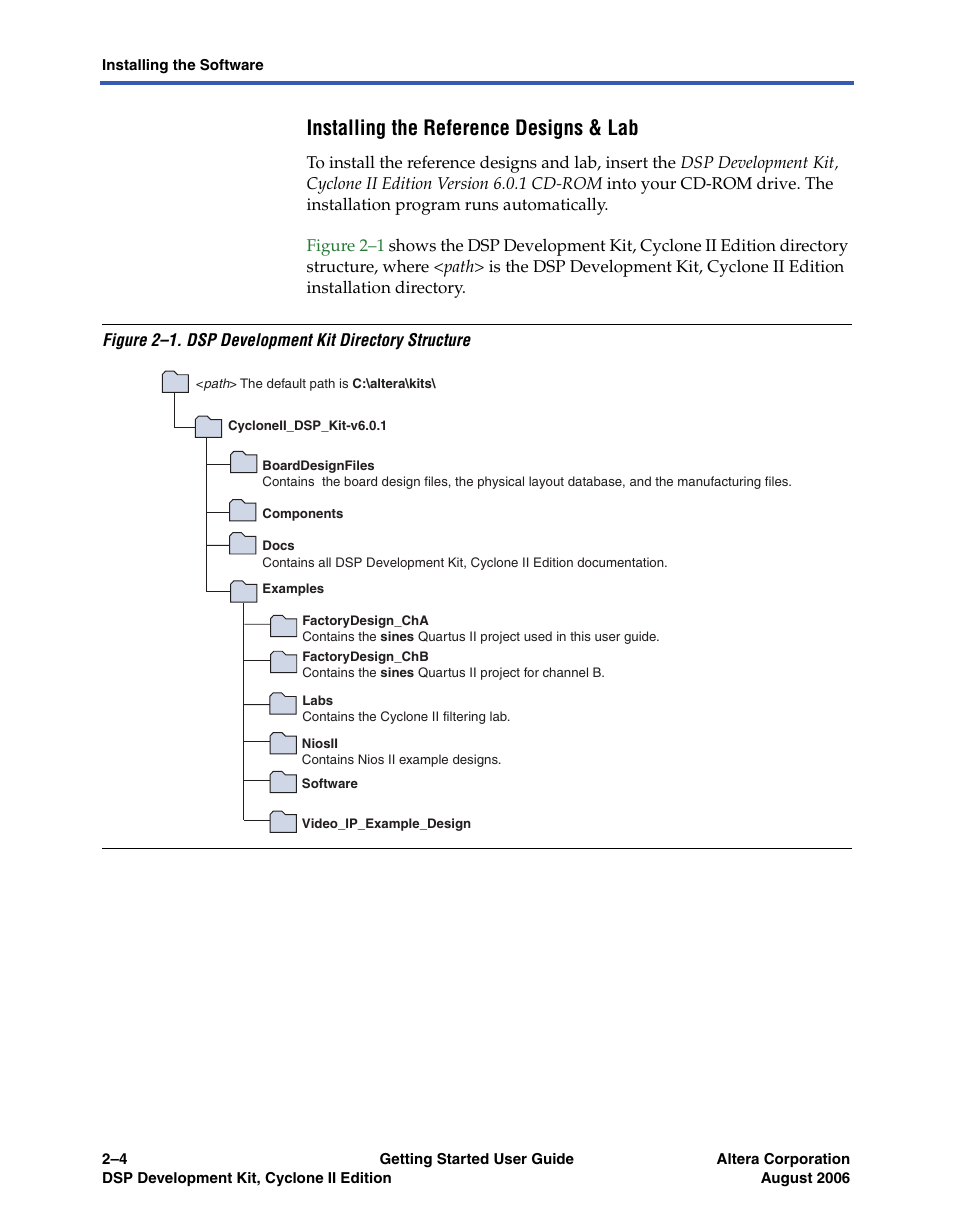 Installing the reference designs & lab, Fer to, Installing the reference | Altera DSP Development Kit, Cyclone II Edition Getting Started User Manual | Page 14 / 32