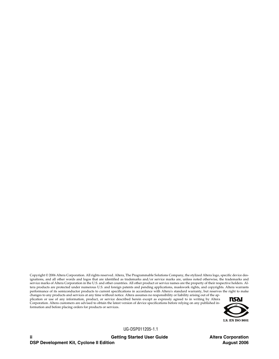 Altera DSP Development Kit, Cyclone II Edition Getting Started User Manual | Page 2 / 32