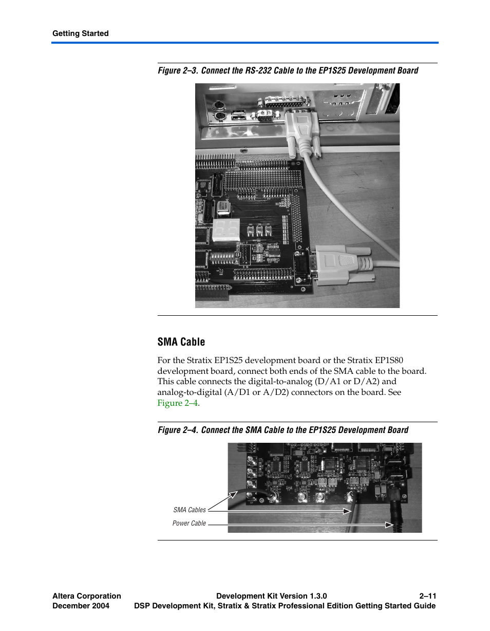 Sma cable | Altera DSP Development Kit, Stratix & Stratix Professional Edition Getting Started User Manual | Page 23 / 26