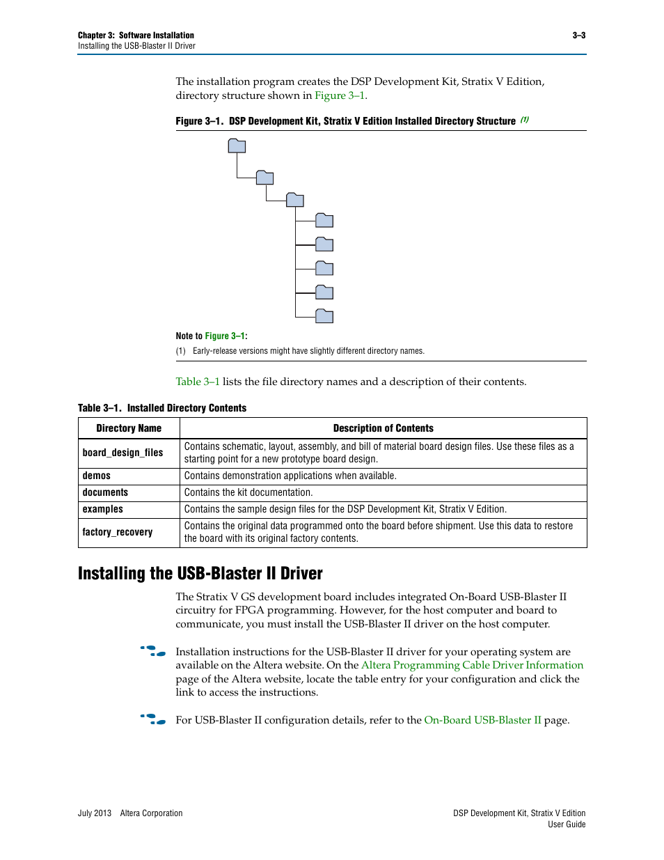 Installing the usb-blaster ii driver, Installing the usb-blaster ii driver –3 | Altera DSP Development Kit, Stratix V Edition User Manual | Page 15 / 58