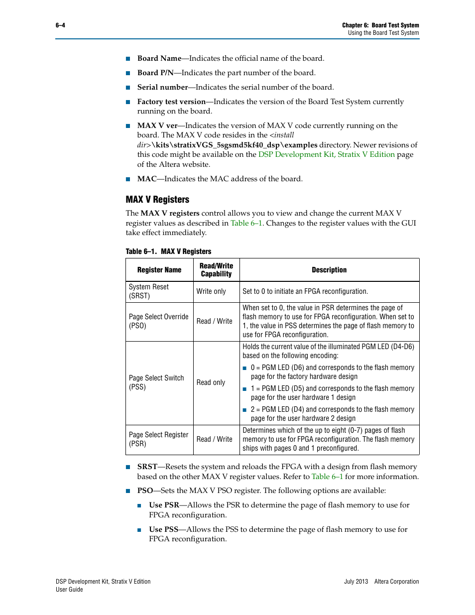 Max v registers, Max v registers –4, D. refer to | For an alter | Altera DSP Development Kit, Stratix V Edition User Manual | Page 28 / 58