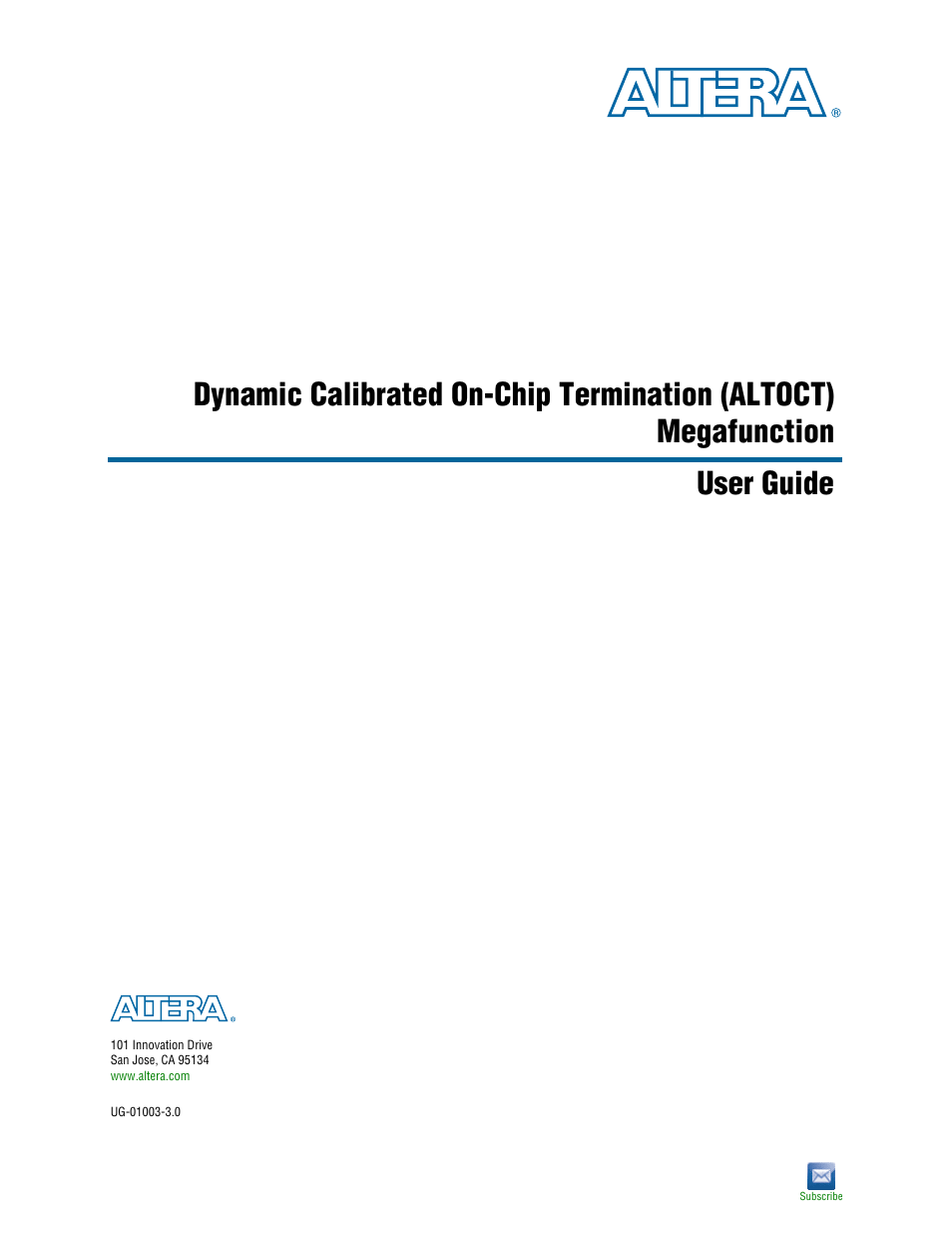 Altera Dynamic Calibrated On-Chip Termination User Manual | 19 pages