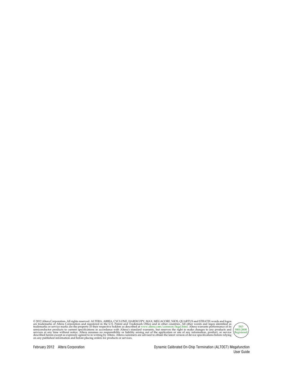 Altera Dynamic Calibrated On-Chip Termination User Manual | Page 2 / 19