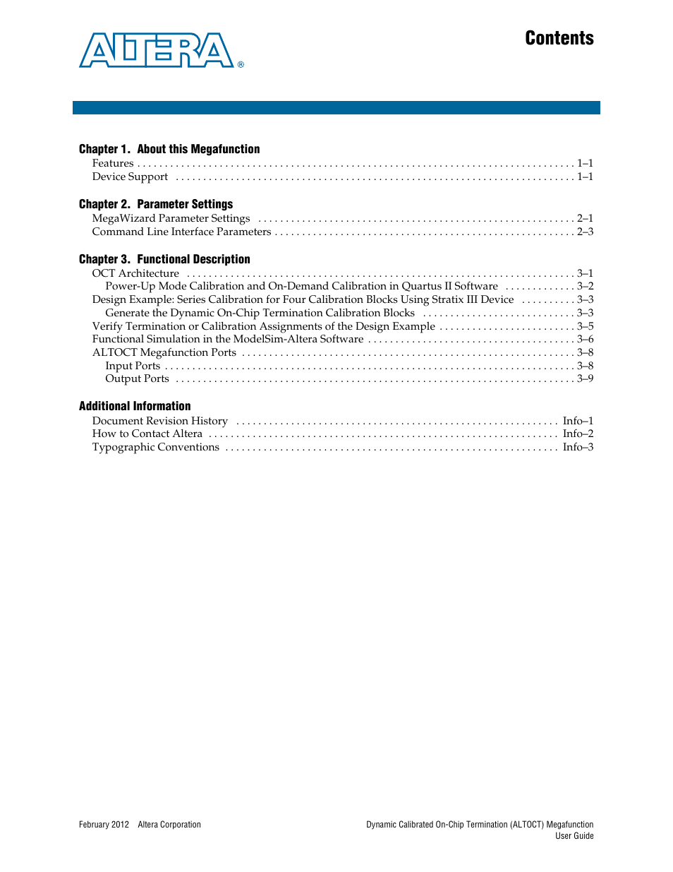 Altera Dynamic Calibrated On-Chip Termination User Manual | Page 3 / 19