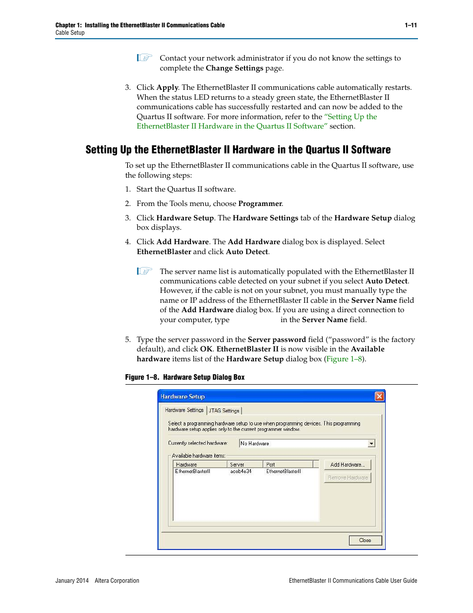 Setting up the | Altera EthernetBlaster II User Manual | Page 15 / 32