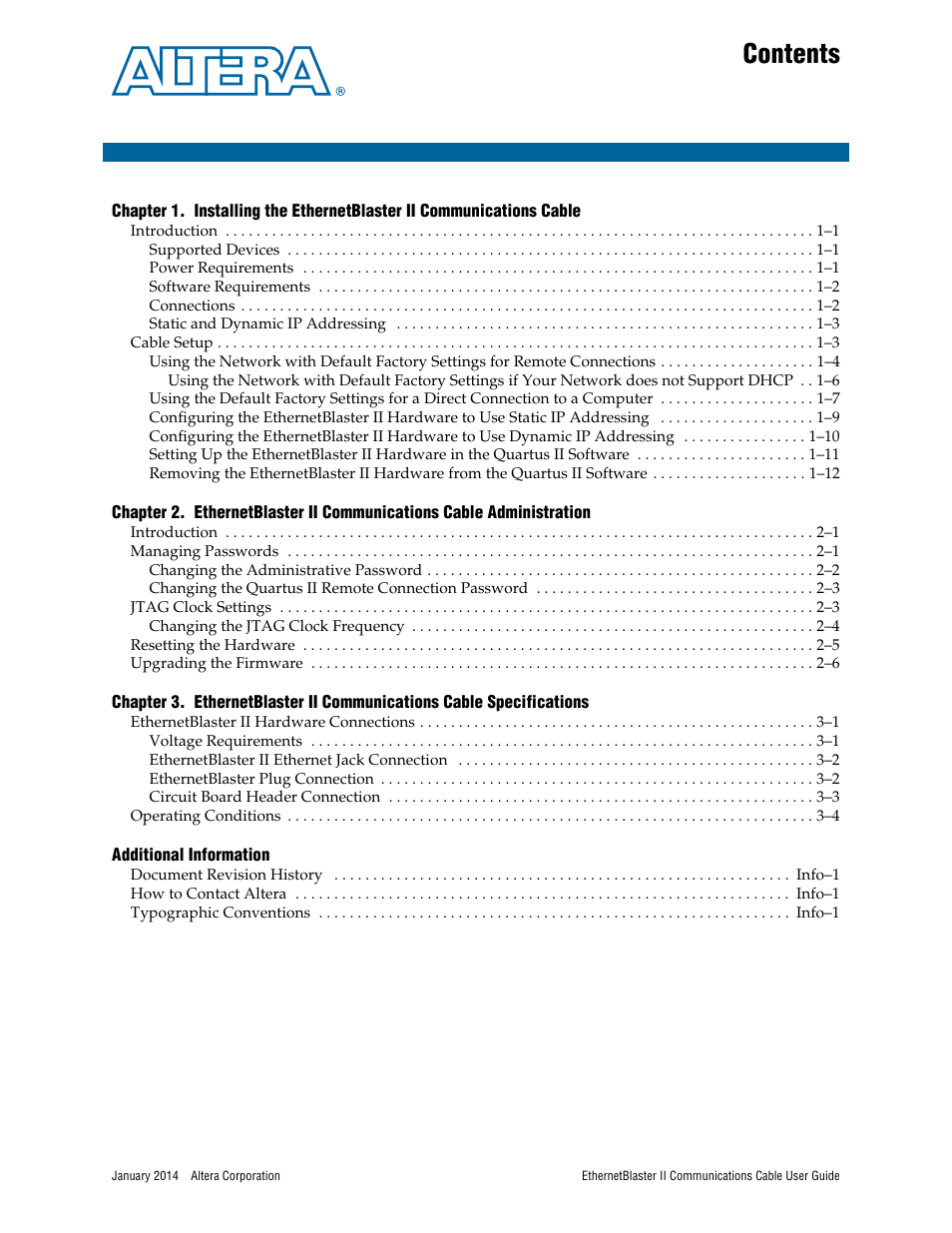 Altera EthernetBlaster II User Manual | Page 3 / 32