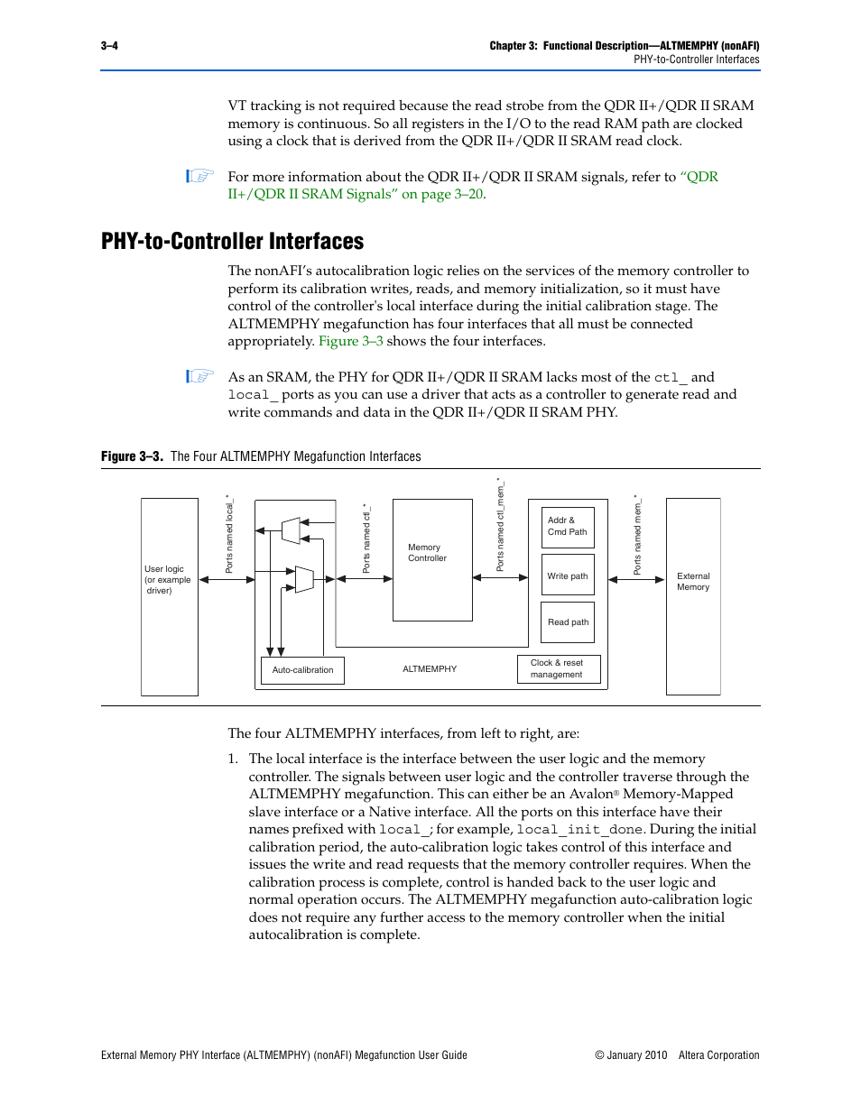 Phy-to-controller interfaces, Phy-to-controller interfaces –4 | Altera External Memory PHY Interface User Manual | Page 20 / 83