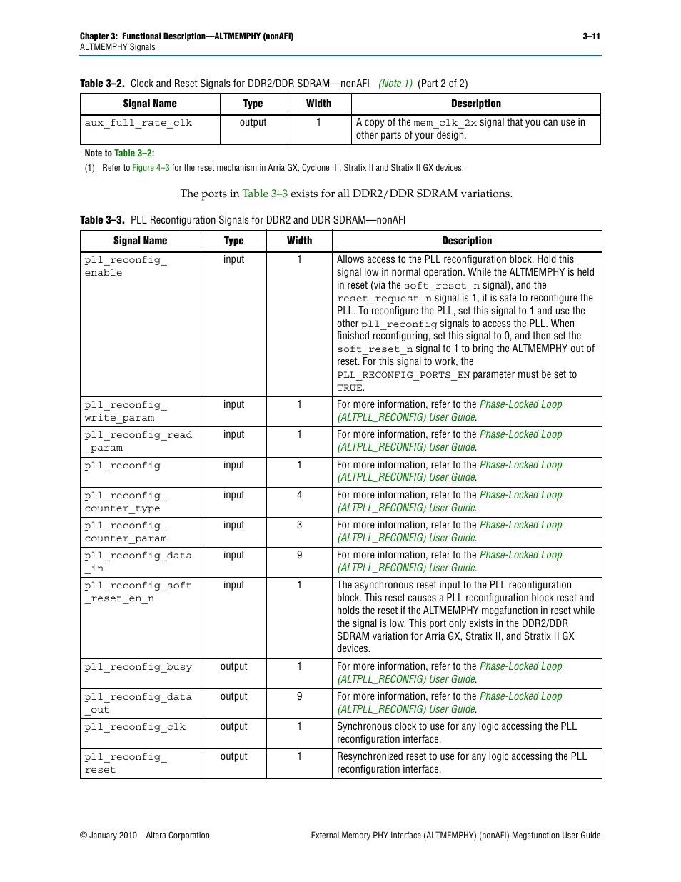 Note 1) | Altera External Memory PHY Interface User Manual | Page 27 / 83