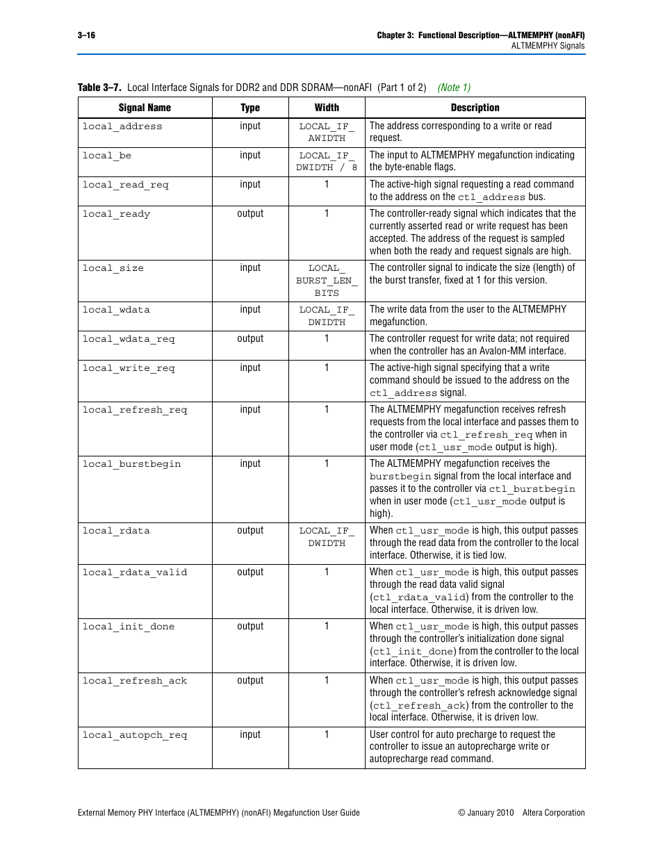 Altera External Memory PHY Interface User Manual | Page 32 / 83