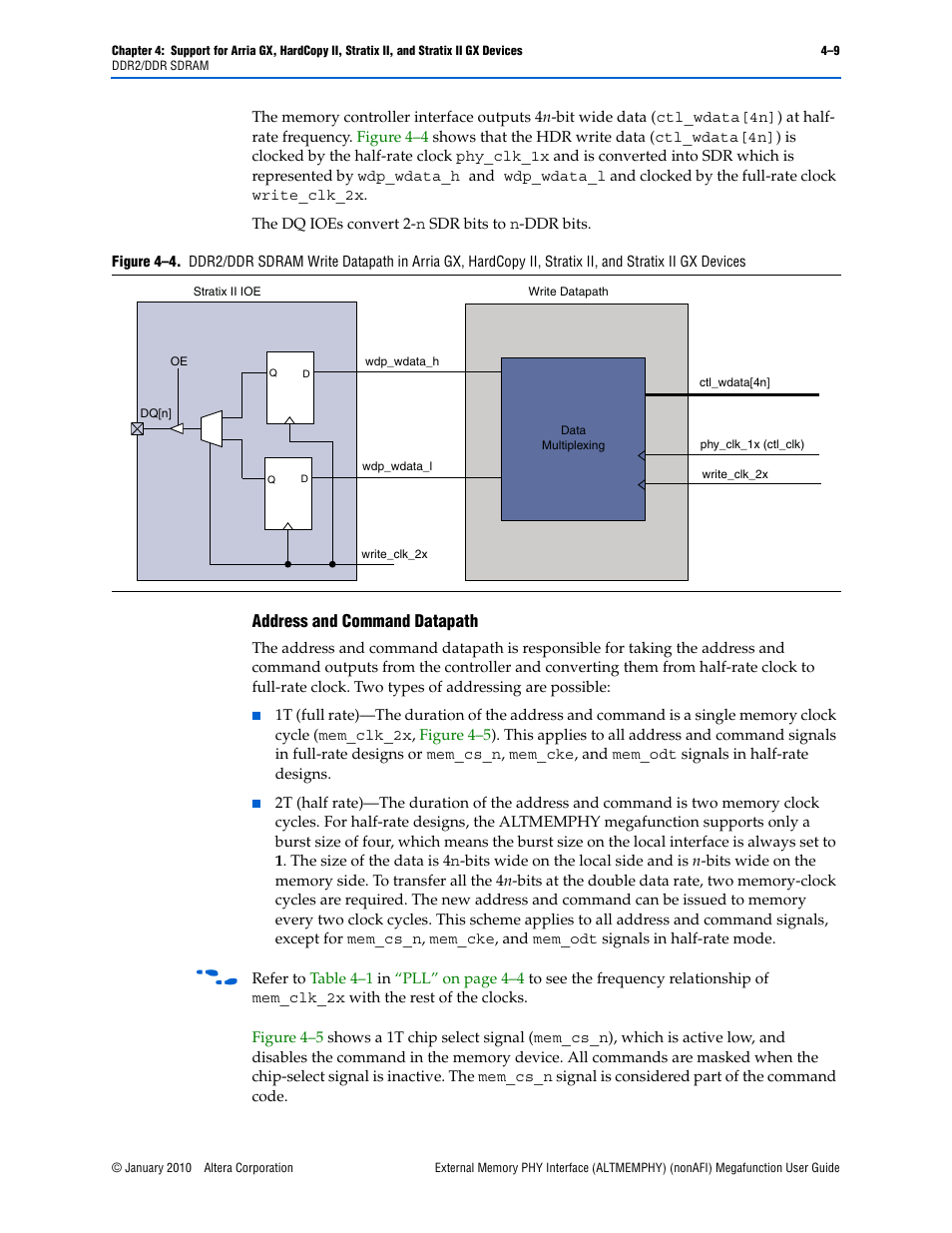 Address and command datapath –9, Address and command datapath | Altera External Memory PHY Interface User Manual | Page 77 / 83