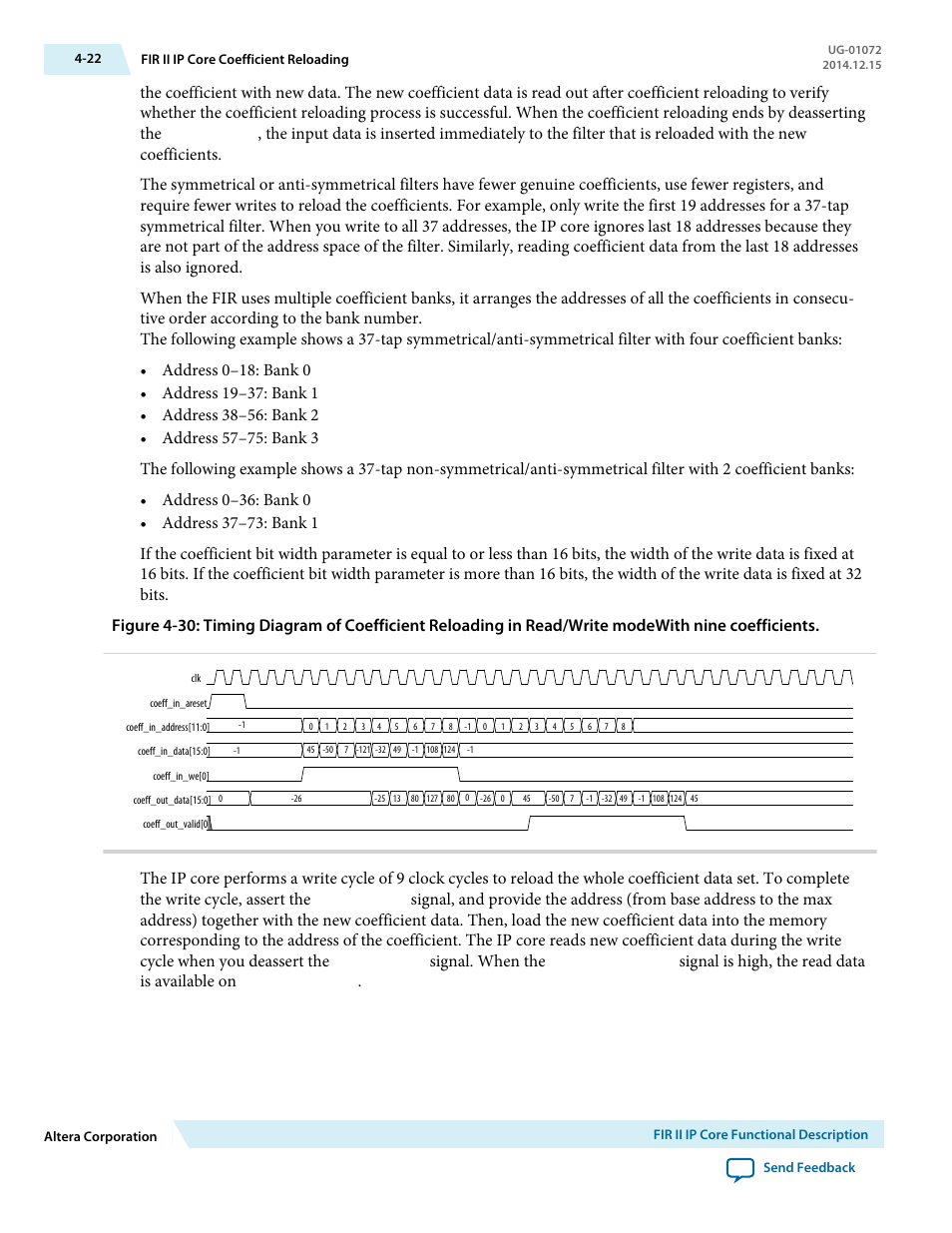 Signal. when the, Signal is high, the read data is available on | Altera FIR Compiler II MegaCore Function User Manual | Page 55 / 57