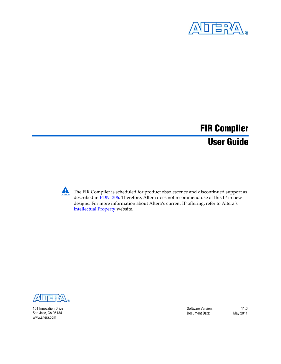 Altera FIR Compiler User Manual | 76 pages