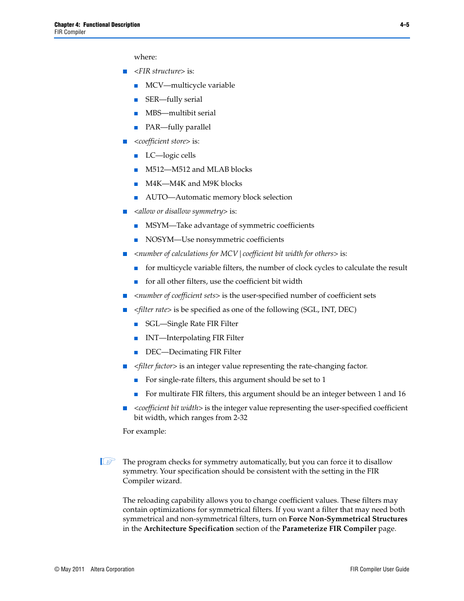 Altera FIR Compiler User Manual | Page 47 / 76