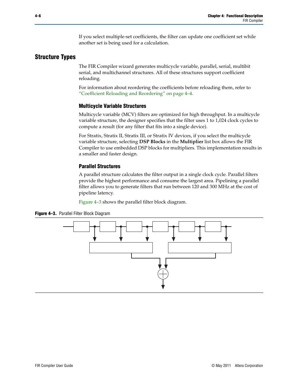 Structure types, Structure types –6 | Altera FIR Compiler User Manual | Page 48 / 76