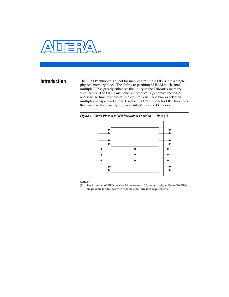 Getting started, Introduction | Altera First-In-First-Out Partitioner User Manual | Page 7 / 22