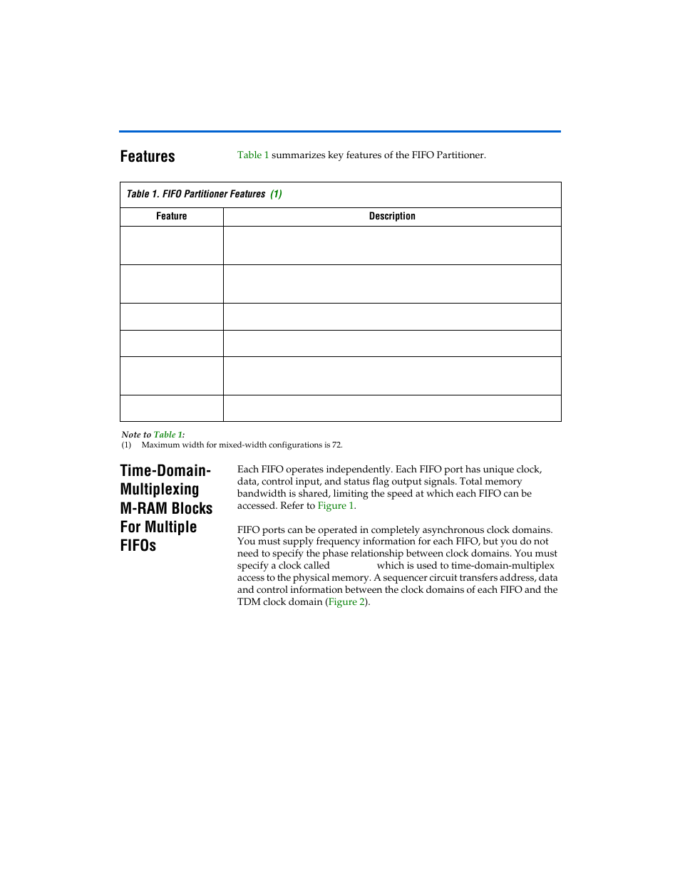 Features | Altera First-In-First-Out Partitioner User Manual | Page 8 / 22