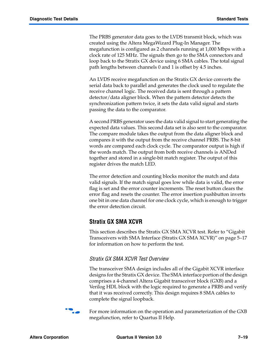 Stratix gx sma xcvr, Stratix gx sma xcvr test overview | Altera High-Speed Development Kit, Stratix GX Edition User Manual | Page 101 / 140