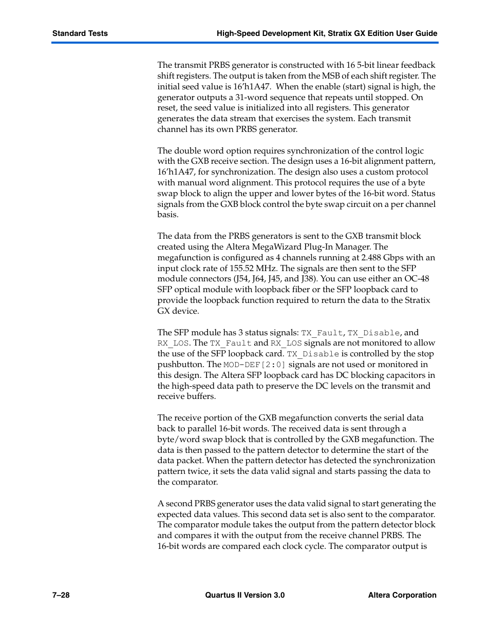 Altera High-Speed Development Kit, Stratix GX Edition User Manual | Page 110 / 140