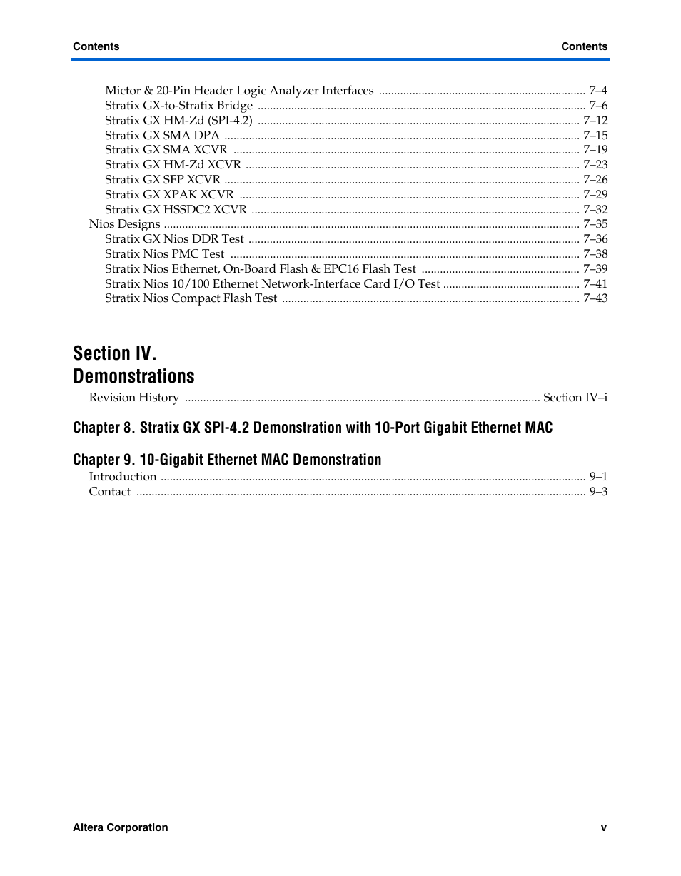 Altera High-Speed Development Kit, Stratix GX Edition User Manual | Page 5 / 140