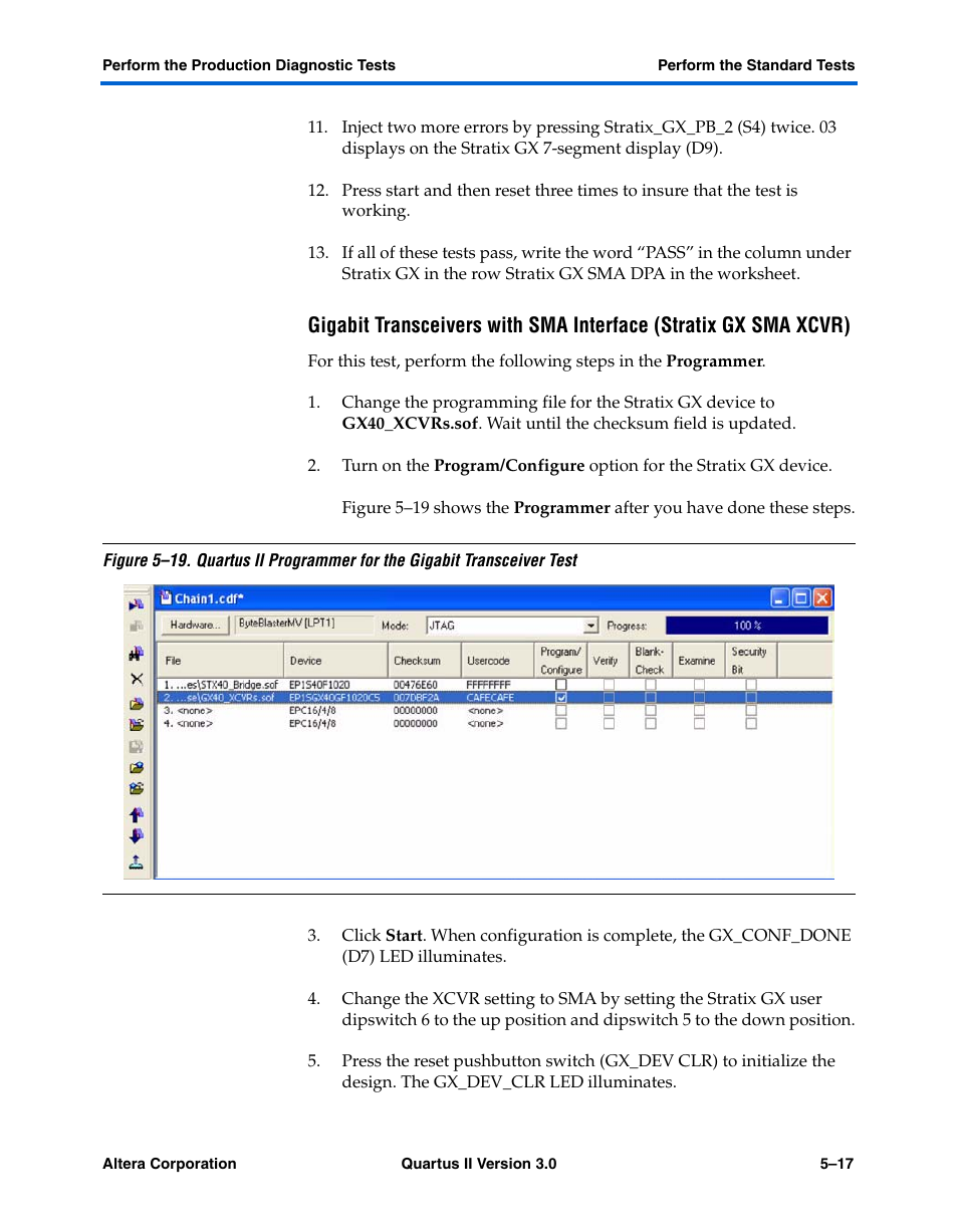 Altera High-Speed Development Kit, Stratix GX Edition User Manual | Page 61 / 140