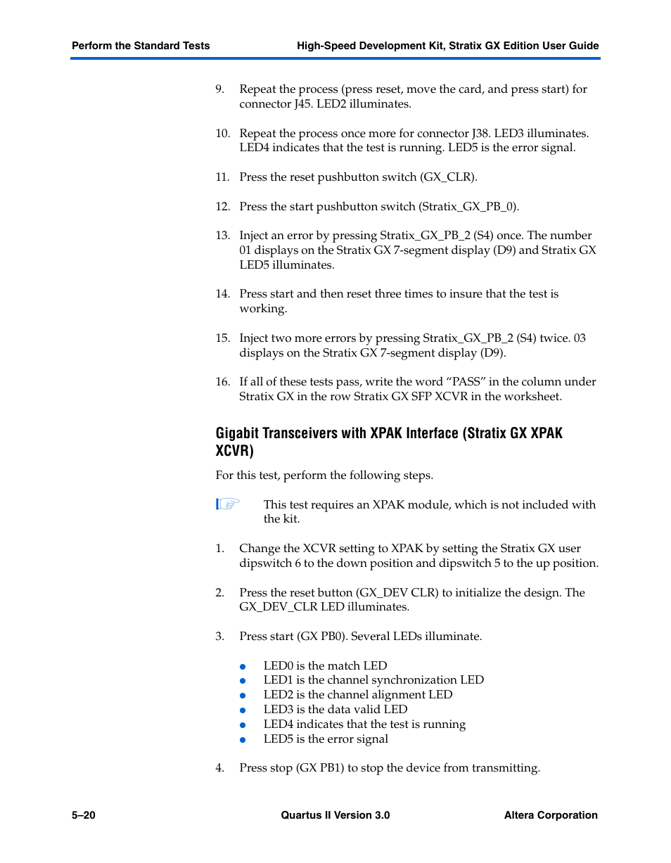 Altera High-Speed Development Kit, Stratix GX Edition User Manual | Page 64 / 140