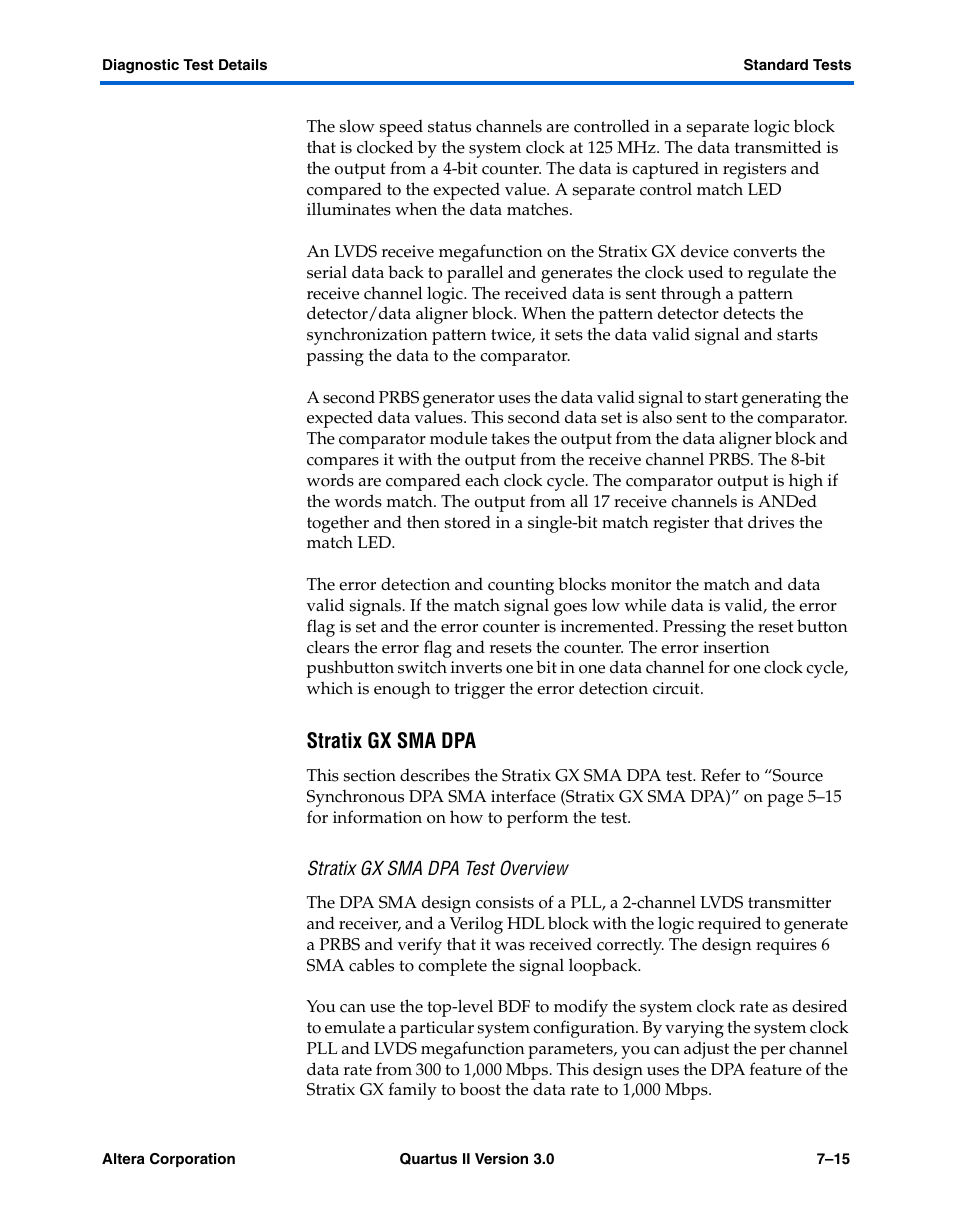 Stratix gx sma dpa, Stratix gx sma dpa test overview | Altera High-Speed Development Kit, Stratix GX Edition User Manual | Page 97 / 140
