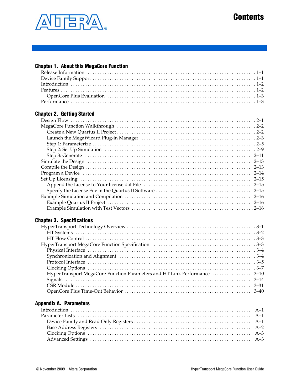Altera HyperTransport MegaCore Function User Manual | Page 3 / 76