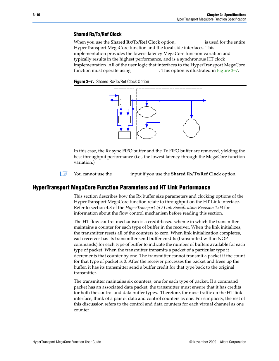 Shared rx/tx/ref clock | Altera HyperTransport MegaCore Function User Manual | Page 36 / 76