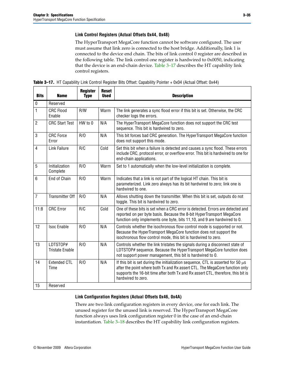 Altera HyperTransport MegaCore Function User Manual | Page 61 / 76