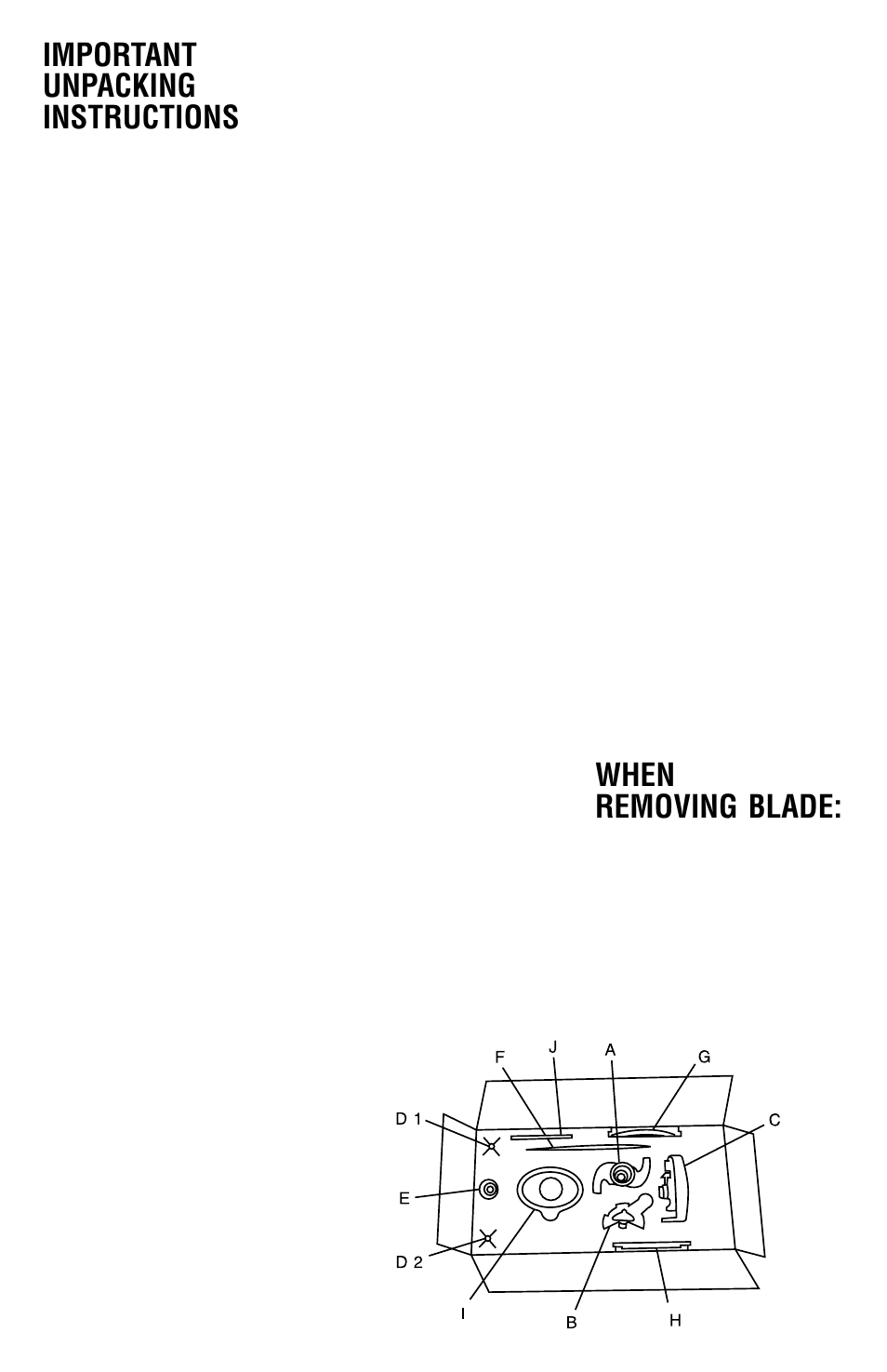 Important unpacking instructions, When removing blade | Cuisinart MP-14N Series User Manual | Page 3 / 24