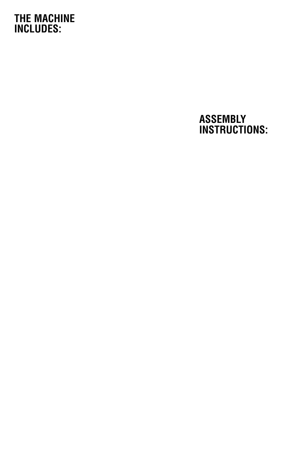The machine includes, Assembly instructions | Cuisinart MP-14N Series User Manual | Page 7 / 24