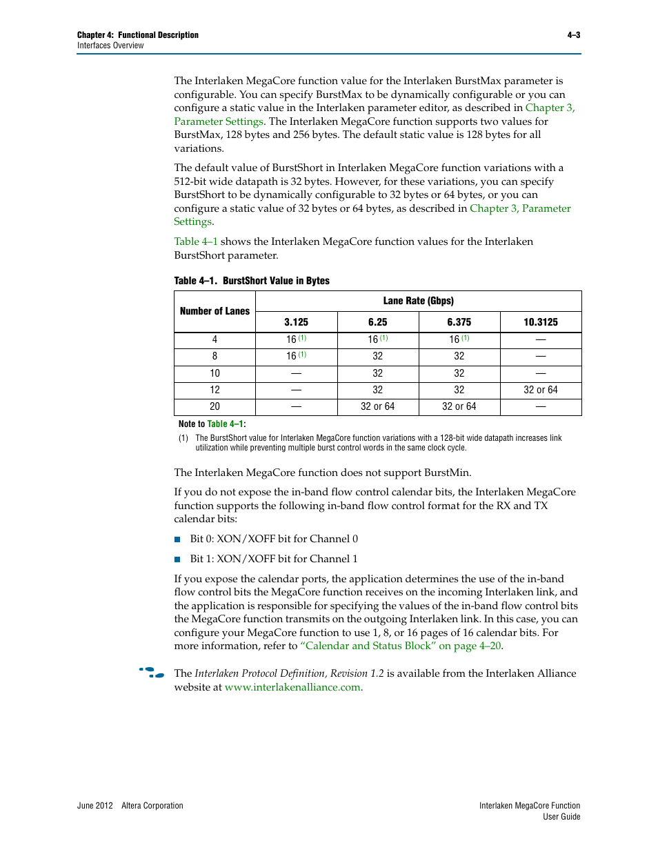 Altera Interlaken MegaCore Function User Manual | Page 29 / 90