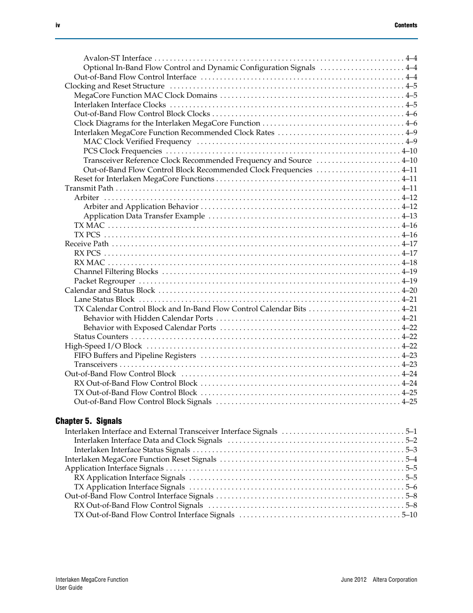 Altera Interlaken MegaCore Function User Manual | Page 4 / 90