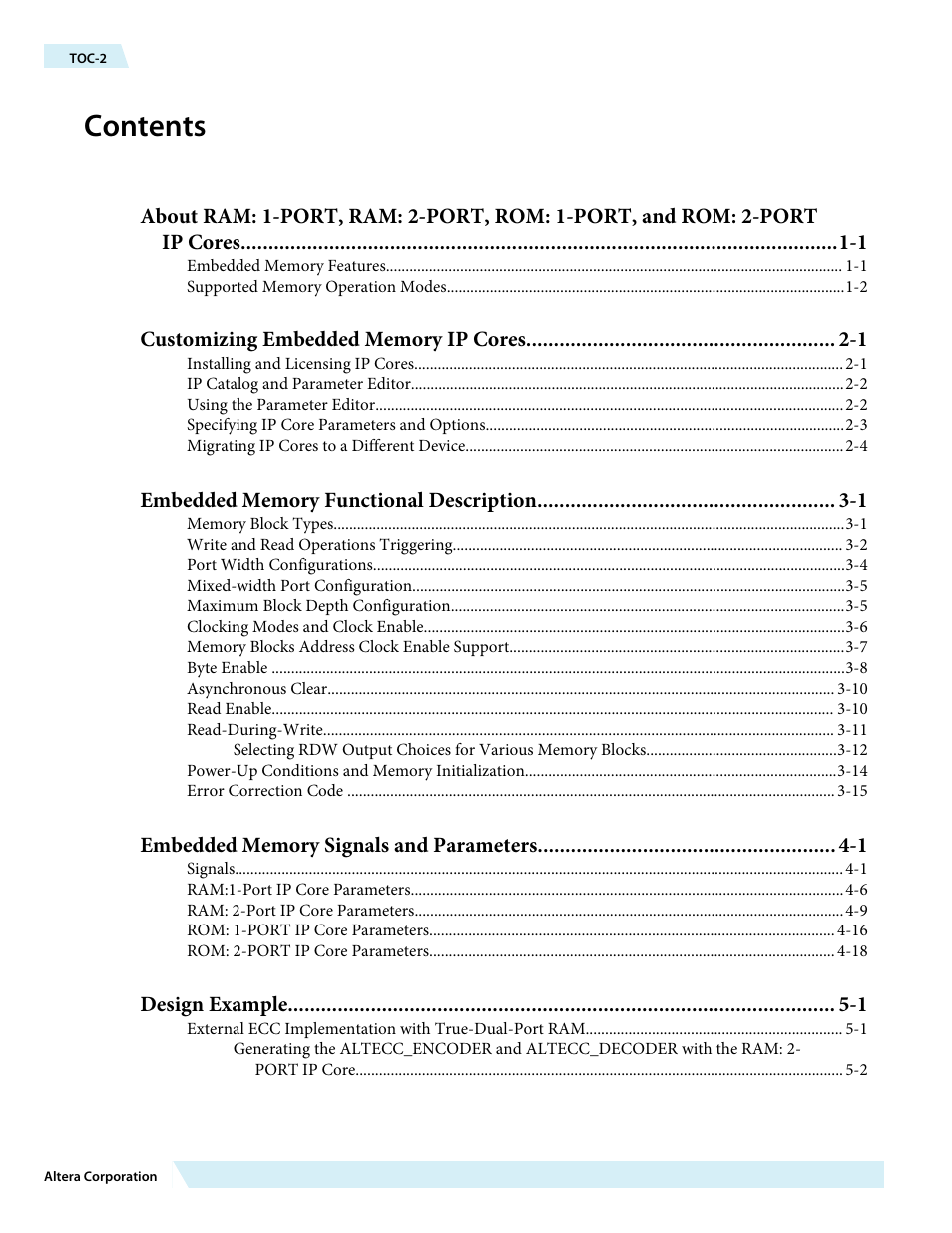 Altera Internal Memory (RAM and ROM) IP Core User Manual | Page 2 / 57