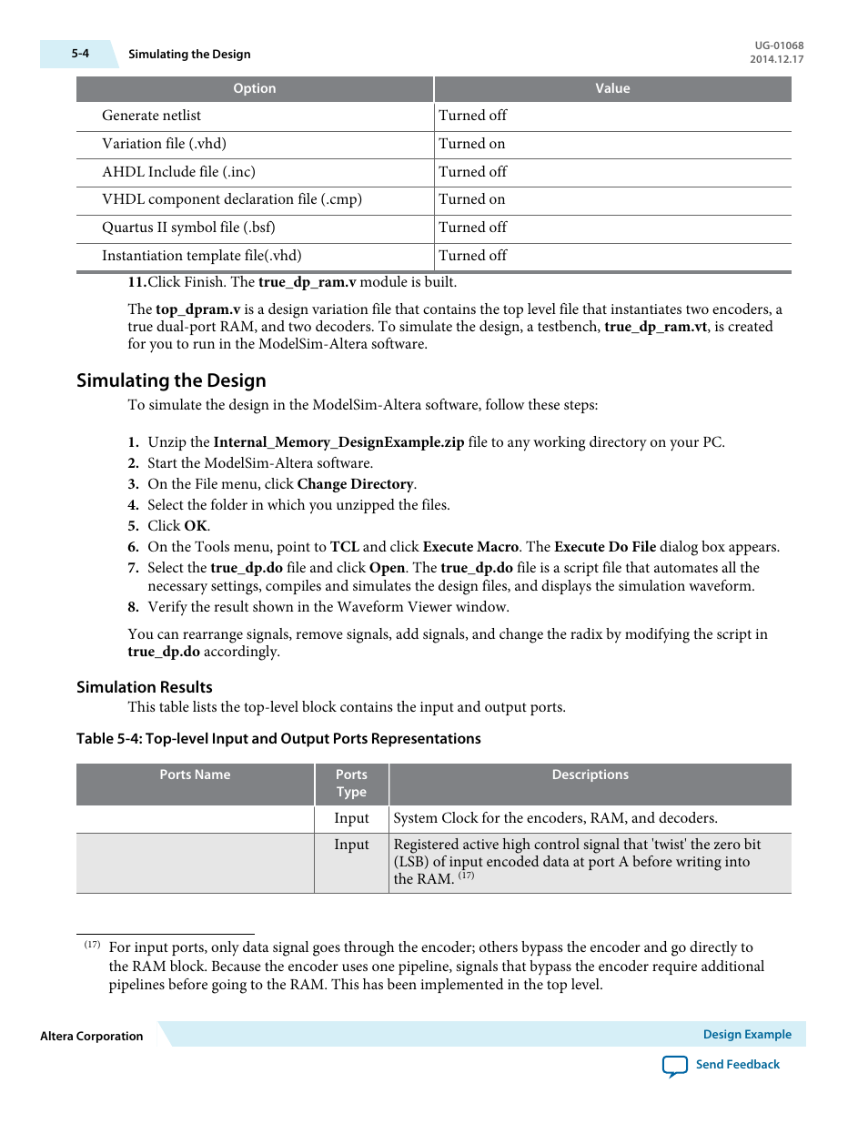 Simulating the design, Simulation results | Altera Internal Memory (RAM and ROM) IP Core User Manual | Page 50 / 57