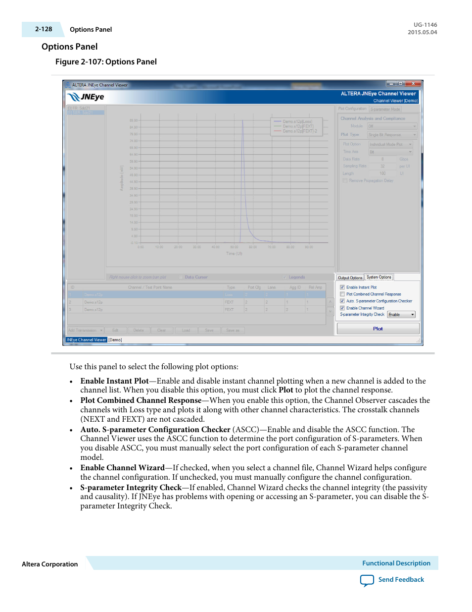Options panel | Altera JNEye User Manual | Page 134 / 194