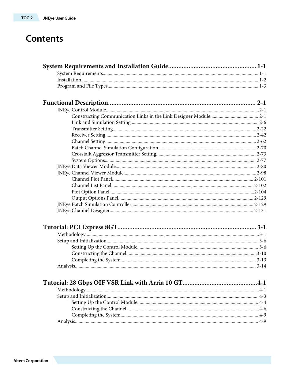 Altera JNEye User Manual | Page 2 / 194