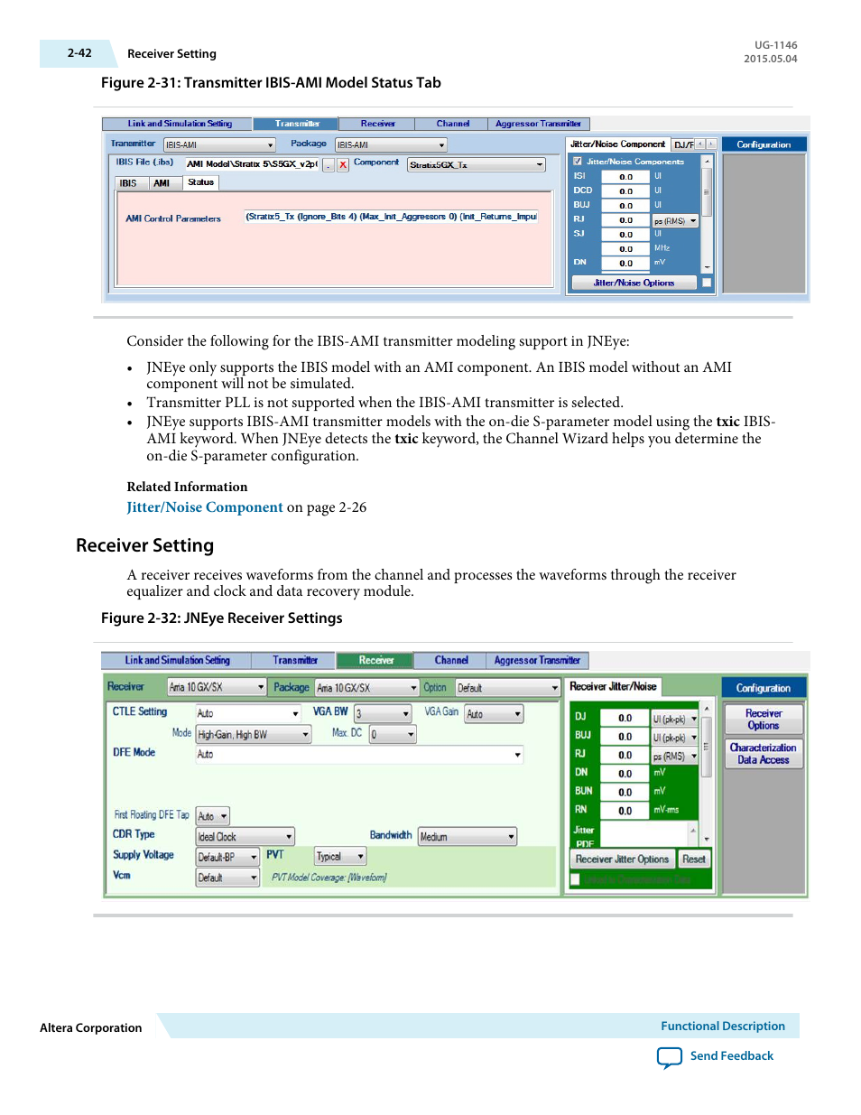 Receiver setting, Receiver setting -42 | Altera JNEye User Manual | Page 48 / 194
