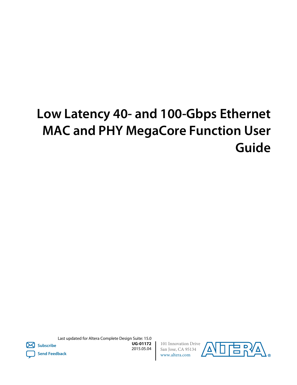 Altera Low Latency 40-Gbps Ethernet MAC and PHY MegaCore Function User Manual | 196 pages
