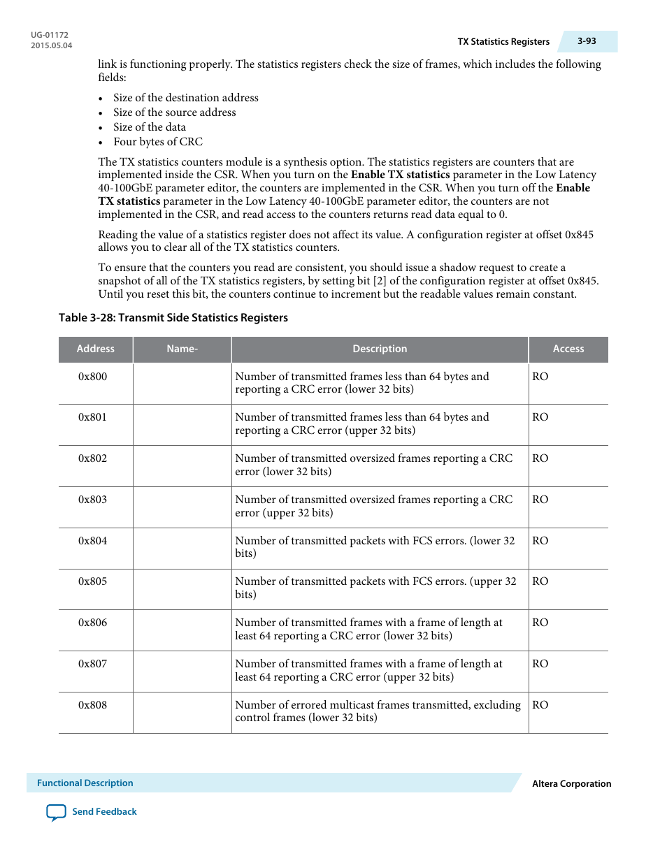 Altera Low Latency 40-Gbps Ethernet MAC and PHY MegaCore Function User Manual | Page 138 / 196