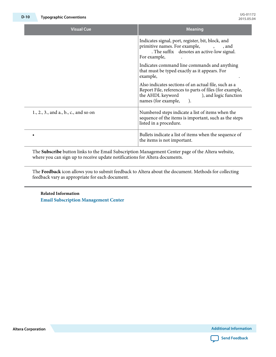 Altera Low Latency 40-Gbps Ethernet MAC and PHY MegaCore Function User Manual | Page 196 / 196
