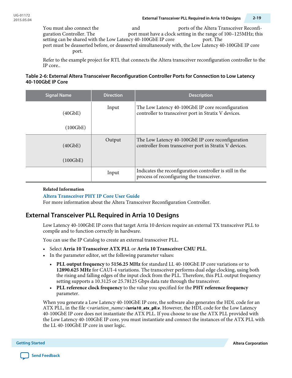 Altera Low Latency 40-Gbps Ethernet MAC and PHY MegaCore Function User Manual | Page 33 / 196