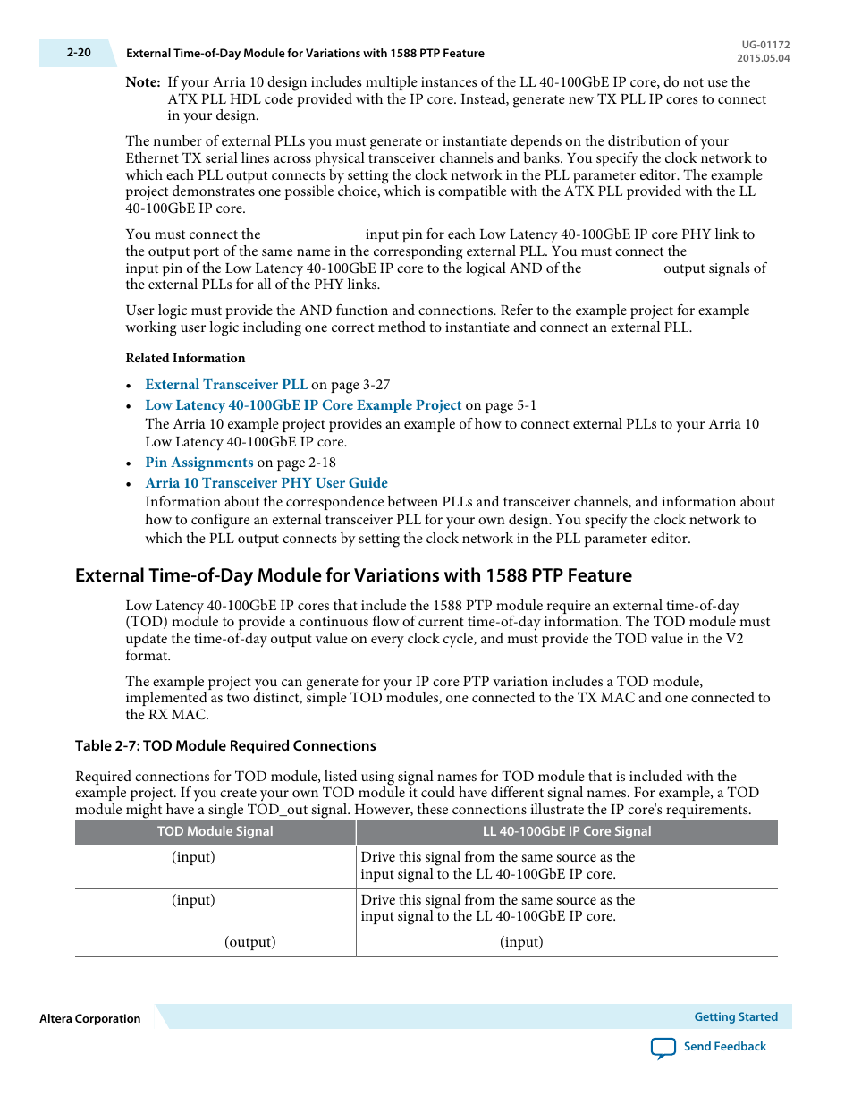 Altera Low Latency 40-Gbps Ethernet MAC and PHY MegaCore Function User Manual | Page 34 / 196