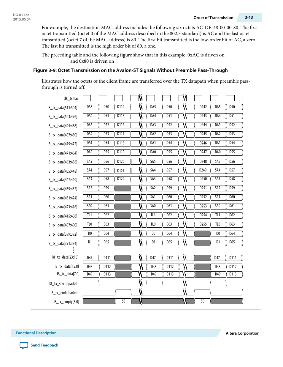 Altera Low Latency 40-Gbps Ethernet MAC and PHY MegaCore Function User Manual | Page 58 / 196