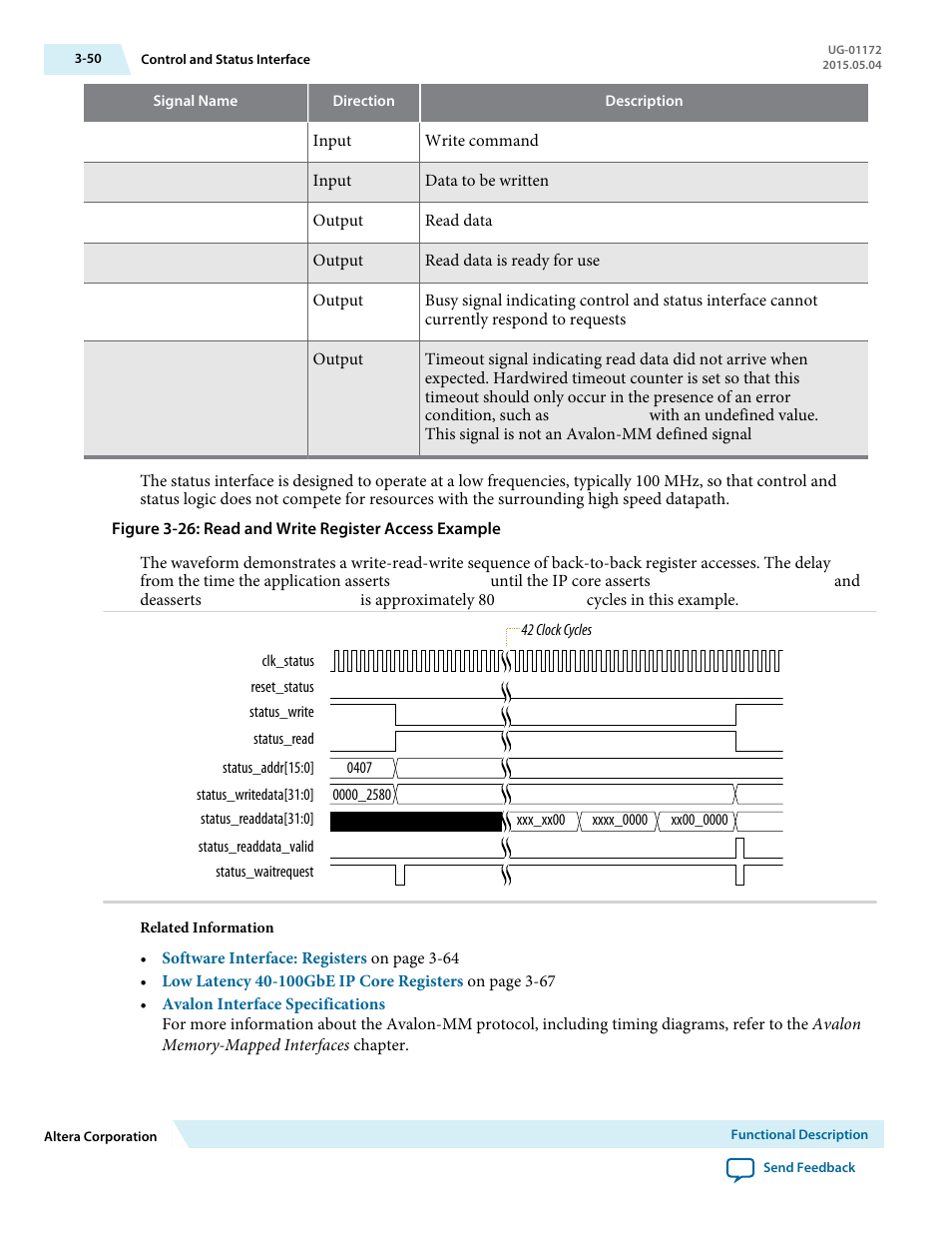 Altera Low Latency 40-Gbps Ethernet MAC and PHY MegaCore Function User Manual | Page 95 / 196