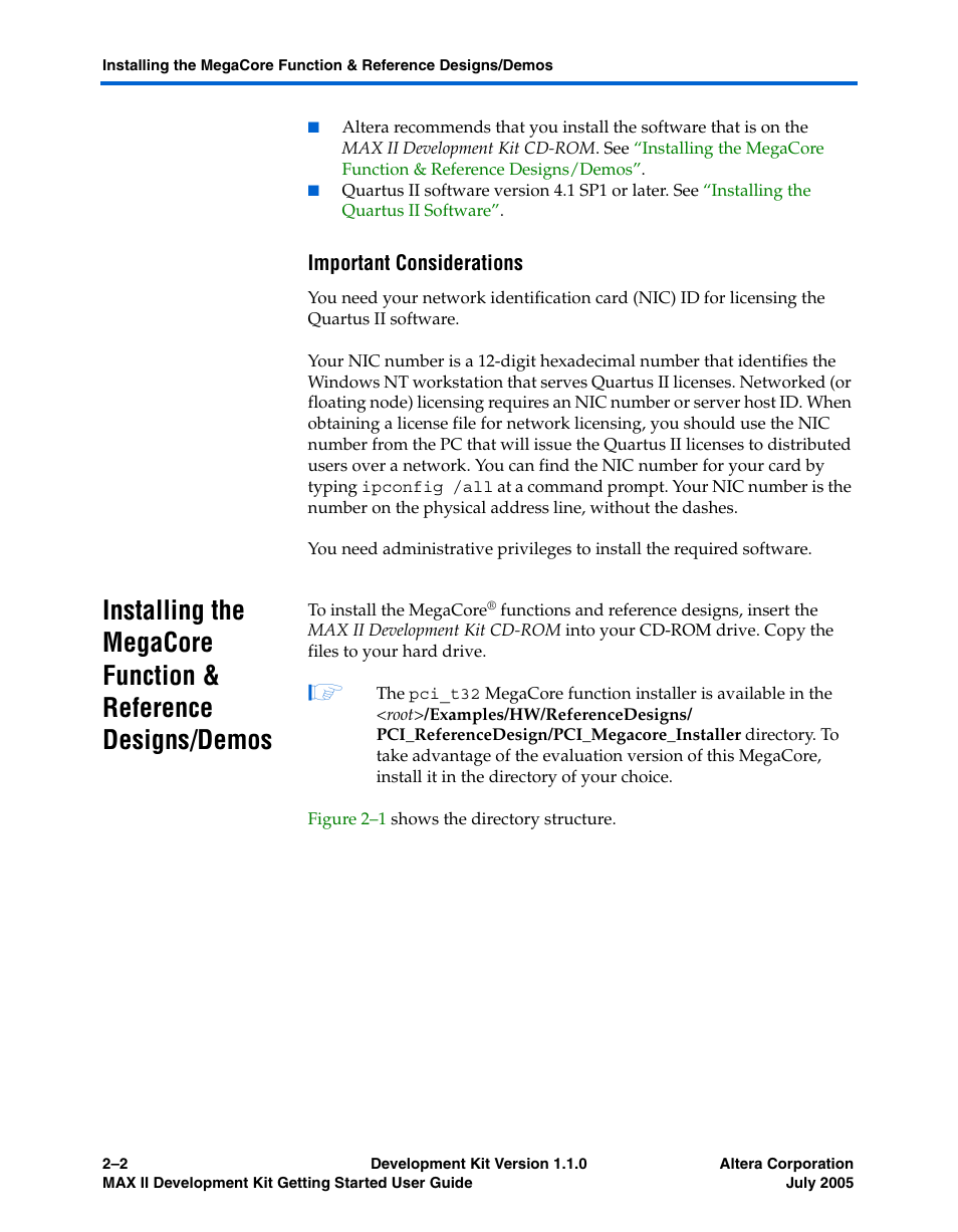 Important considerations | Altera MAX II User Manual | Page 10 / 38